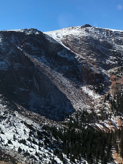 白昼积雪的山